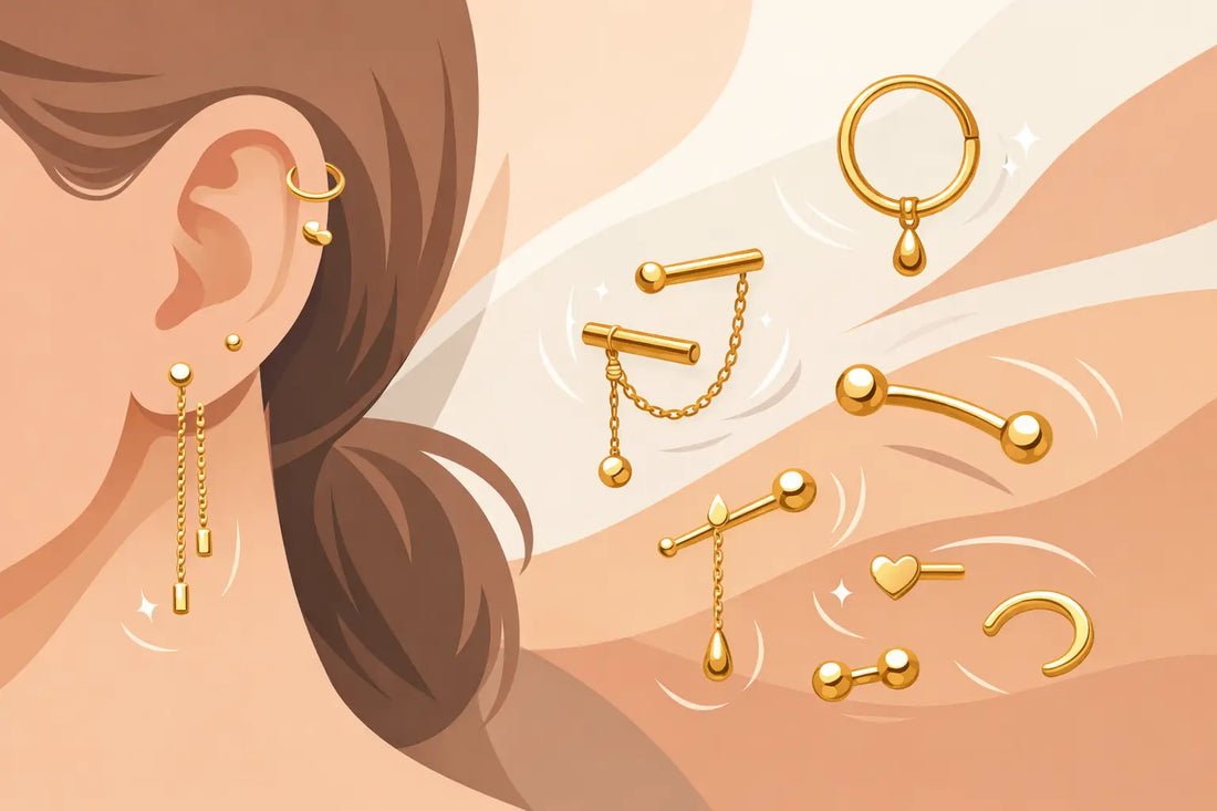 Minimalist 14k Gold Piercing Jewelry That Moves