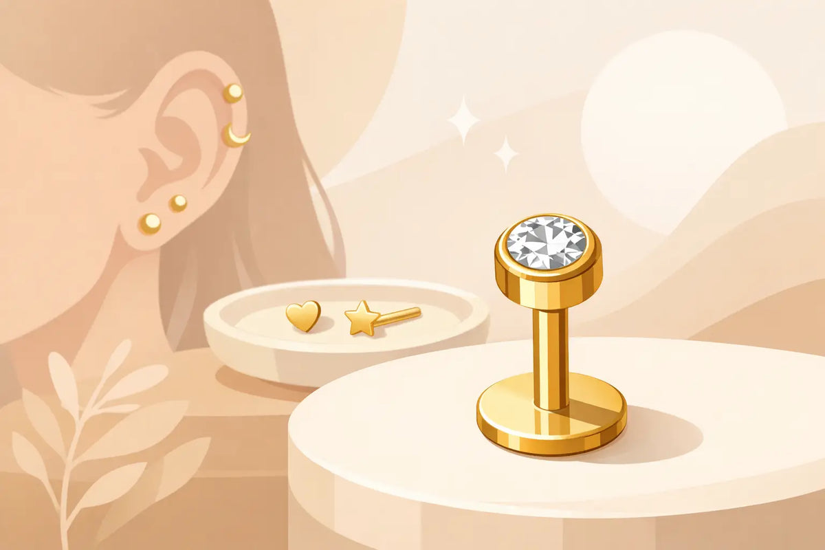 14K Gold Threadless Flat Back for Everyday Style