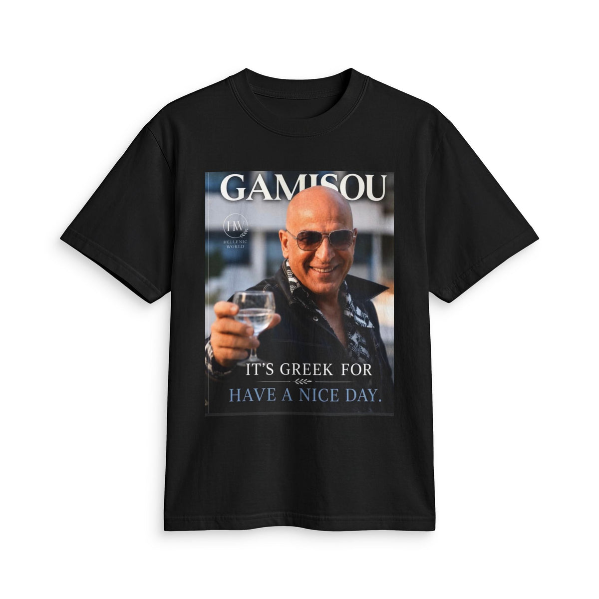 Gamisou Tee — "It's Greek for Have a Nice Day" Vintage Photo T-Shirt