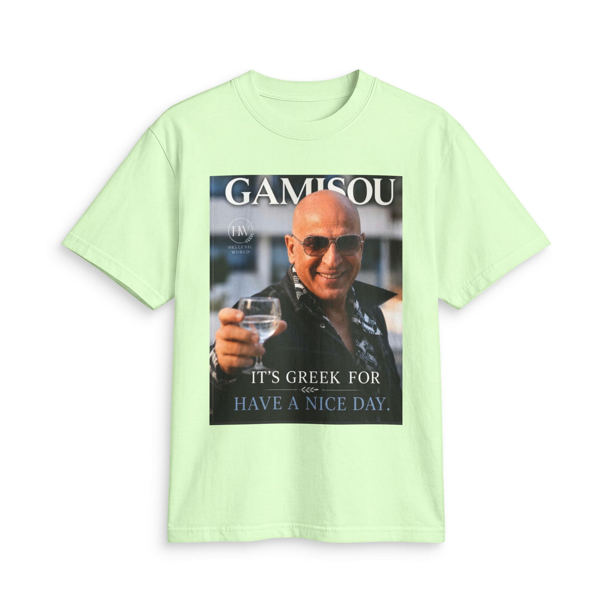 Gamisou Tee — "It's Greek for Have a Nice Day" Vintage Photo T-Shirt