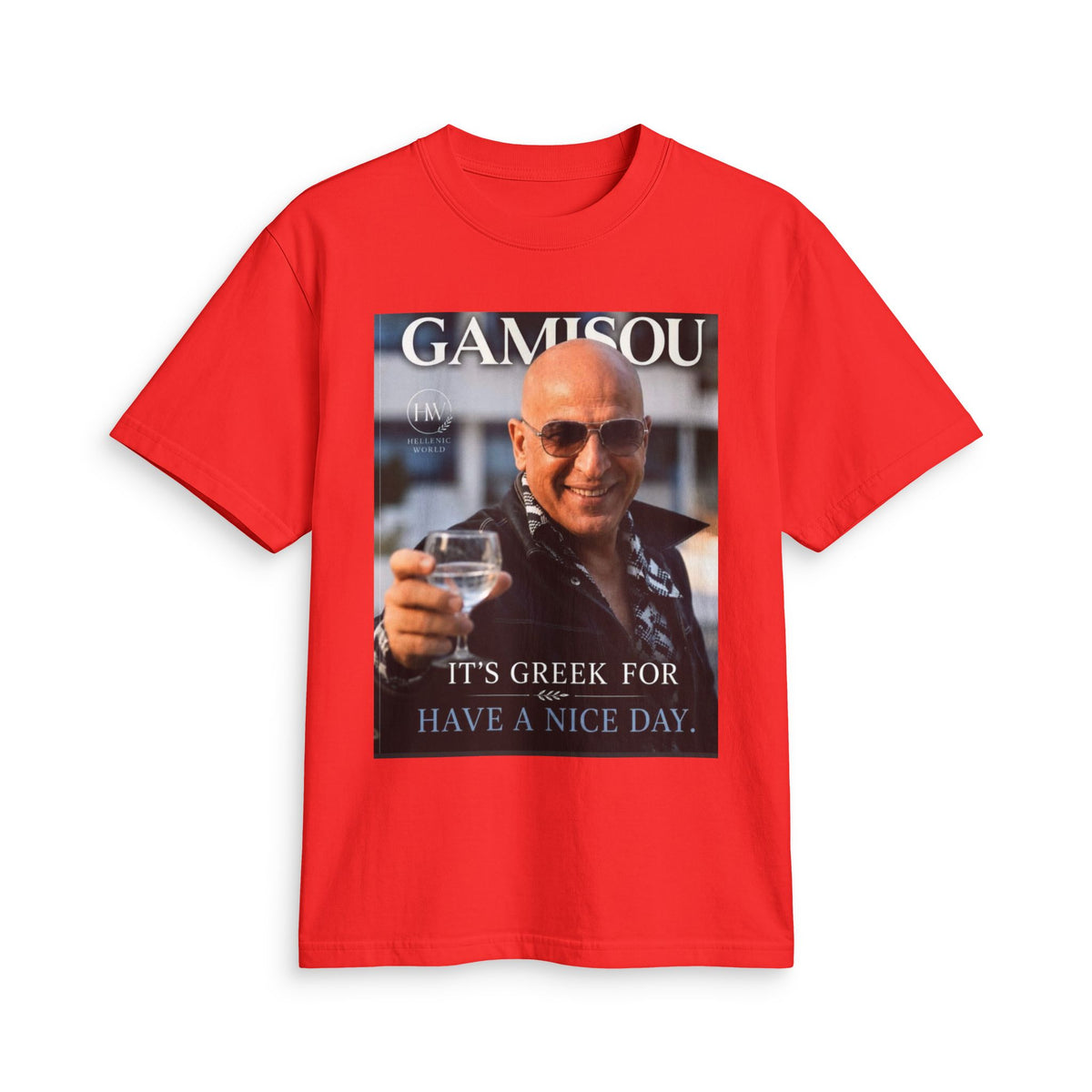 Gamisou Tee — "It's Greek for Have a Nice Day" Vintage Photo T-Shirt