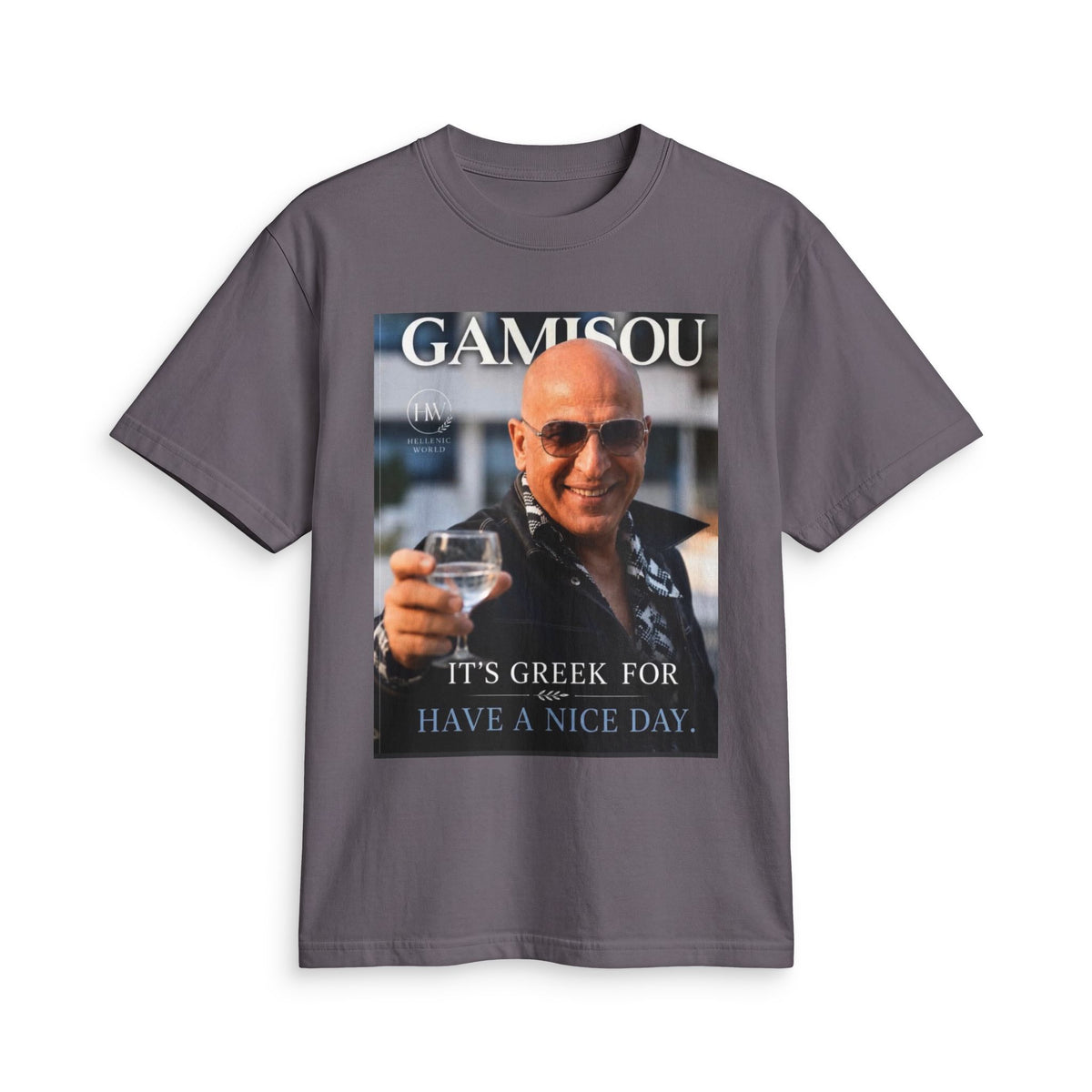 Gamisou Tee — "It's Greek for Have a Nice Day" Vintage Photo T-Shirt