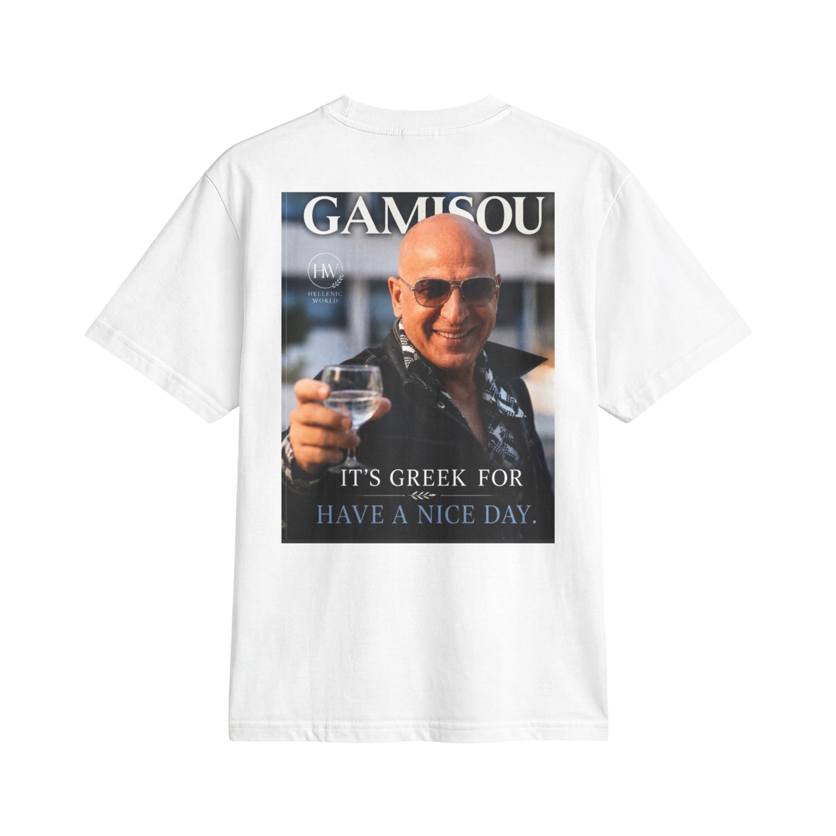 Gamisou Tee — "It's Greek for Have a Nice Day" Vintage Photo T-Shirt