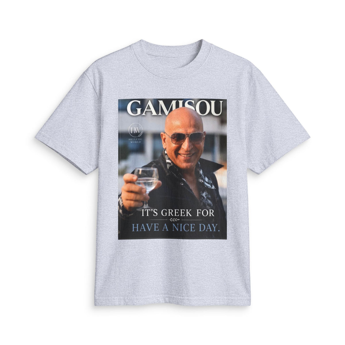 Gamisou Tee — "It's Greek for Have a Nice Day" Vintage Photo T-Shirt