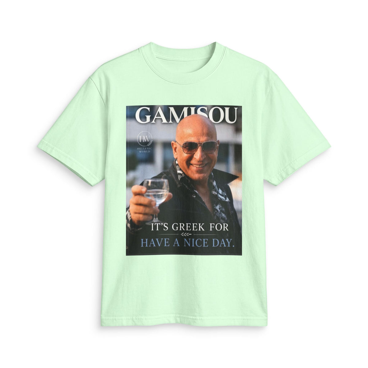 Gamisou Tee — "It's Greek for Have a Nice Day" Vintage Photo T-Shirt
