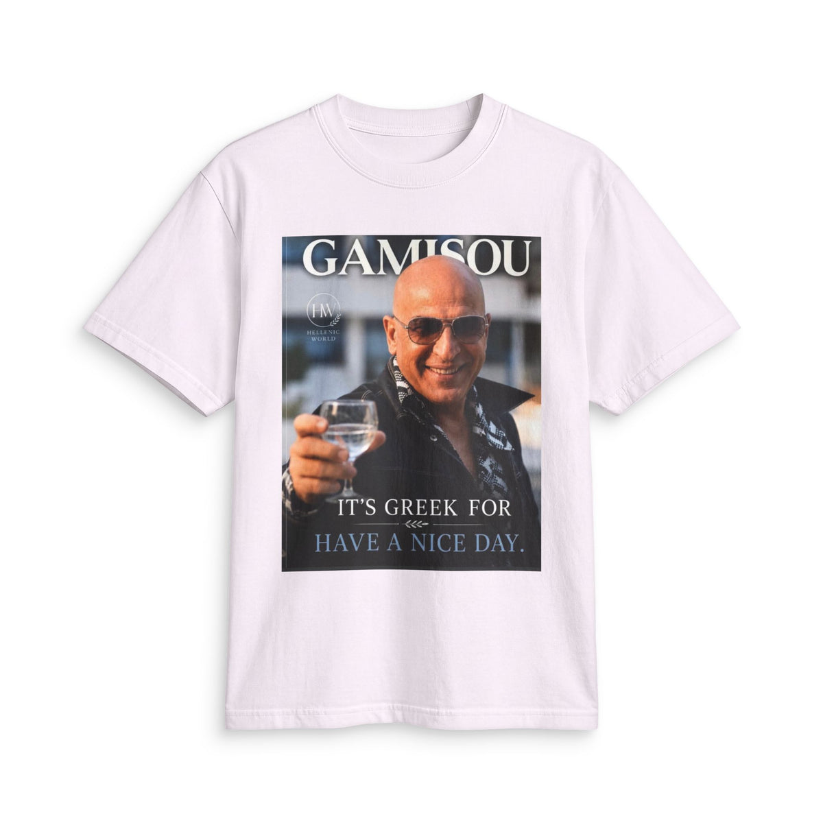 Gamisou Tee — "It's Greek for Have a Nice Day" Vintage Photo T-Shirt