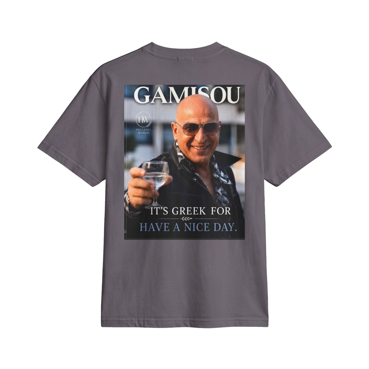 Gamisou Tee — "It's Greek for Have a Nice Day" Vintage Photo T-Shirt