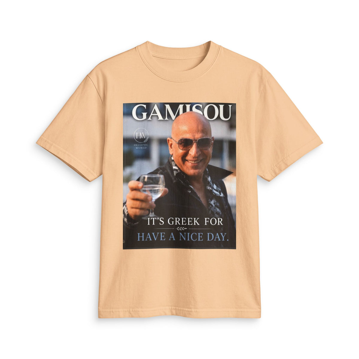 Gamisou Tee — "It's Greek for Have a Nice Day" Vintage Photo T-Shirt
