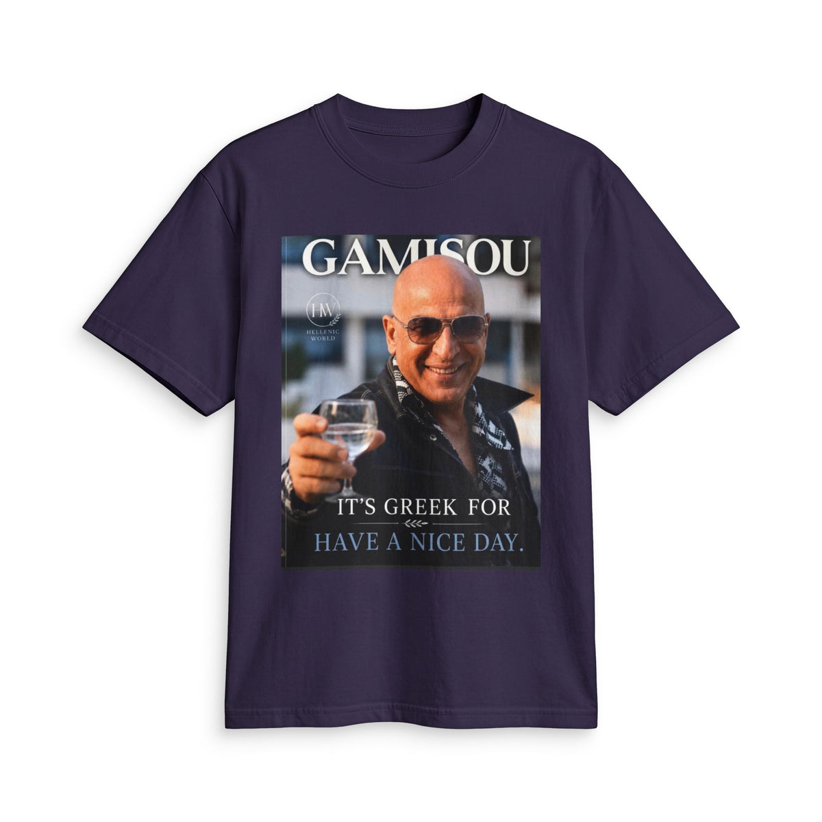 Gamisou Tee — "It's Greek for Have a Nice Day" Vintage Photo T-Shirt