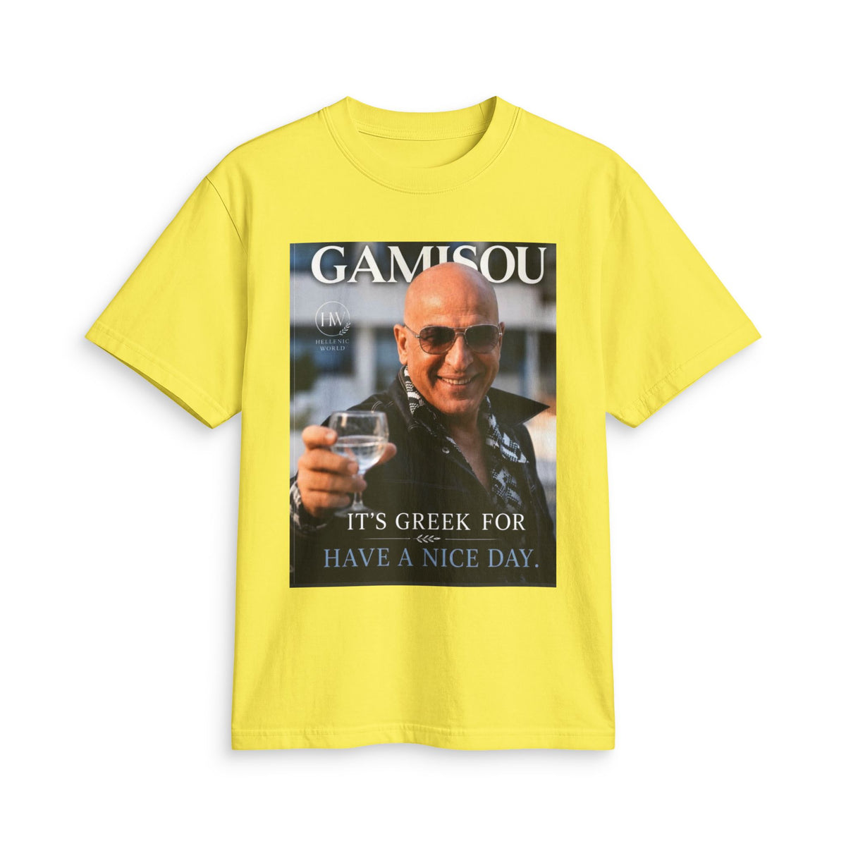 Gamisou Tee — "It's Greek for Have a Nice Day" Vintage Photo T-Shirt