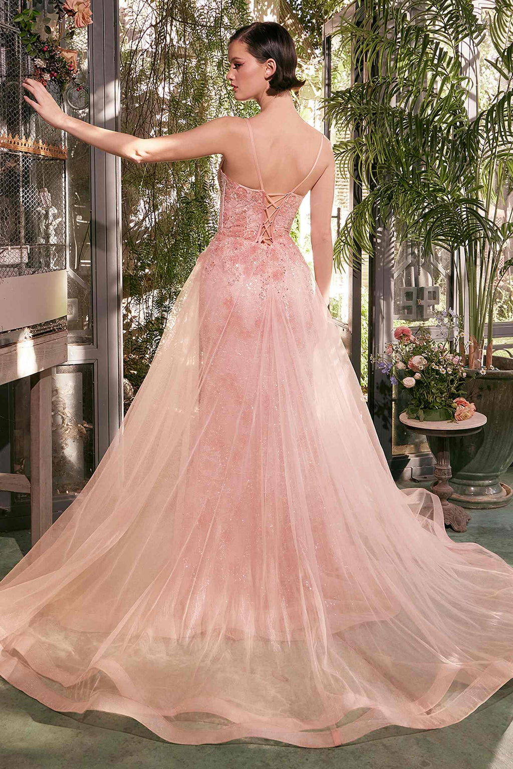 CLEARANCE - Andrea & Leo A1382 Tulle Daisy Overskirt Prom Gown (Size 6)