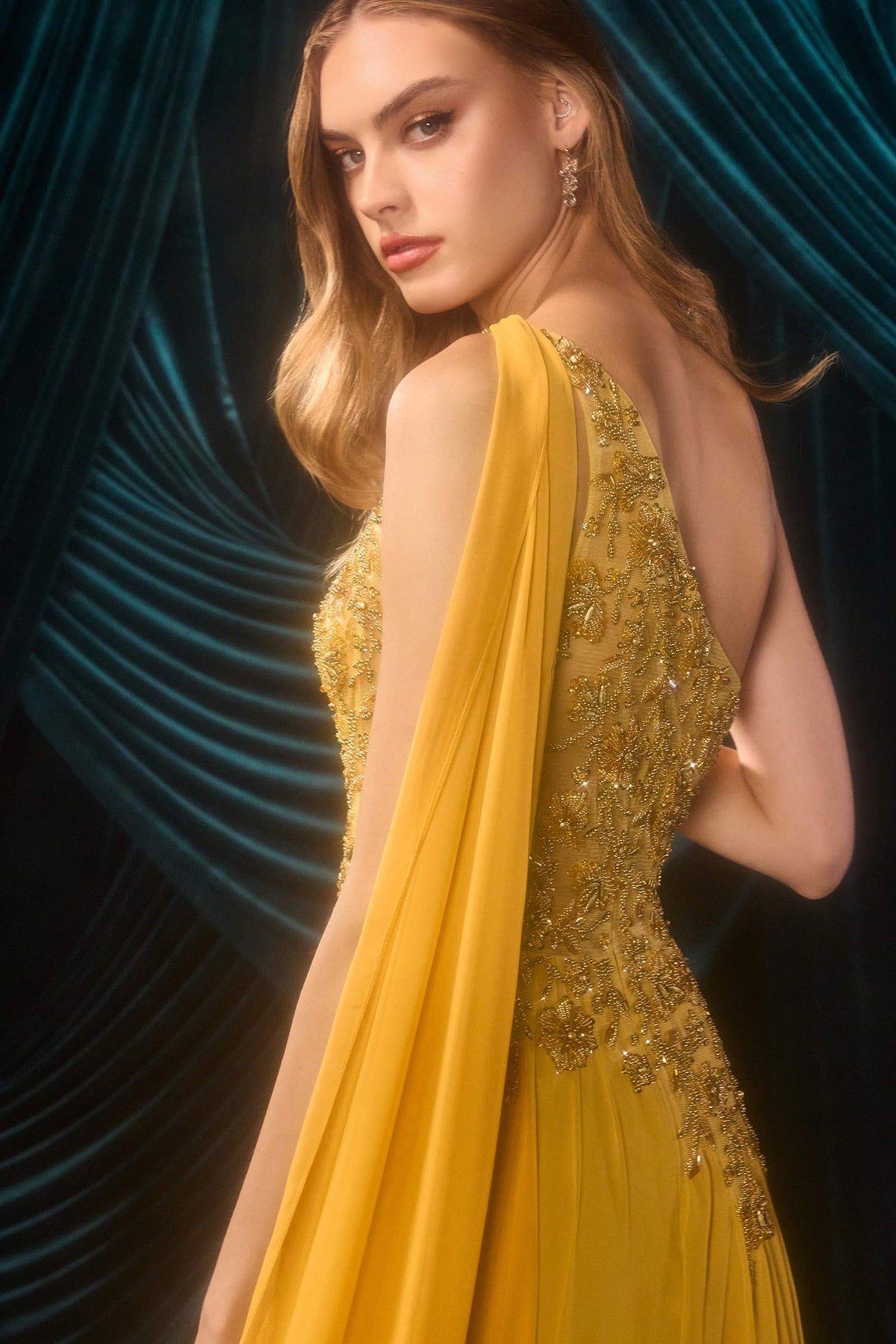 Andrea & Leo A1495 One Shoulder Chiffon A-Line Formal Prom Dress