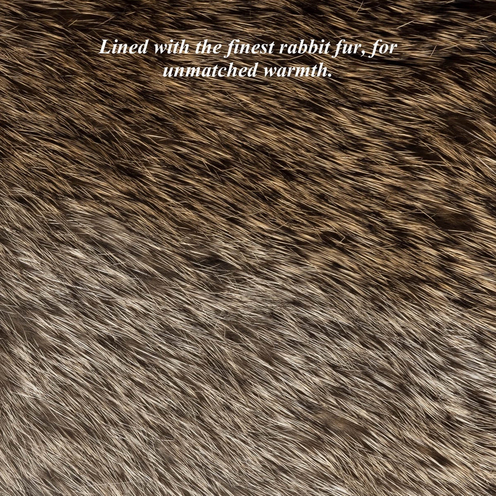 Francesca (brown) - Italian lambskin leather gloves with brown rabbit fur lining