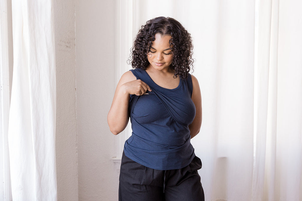 Everywhere Breastfeeding Tank Top - Navy