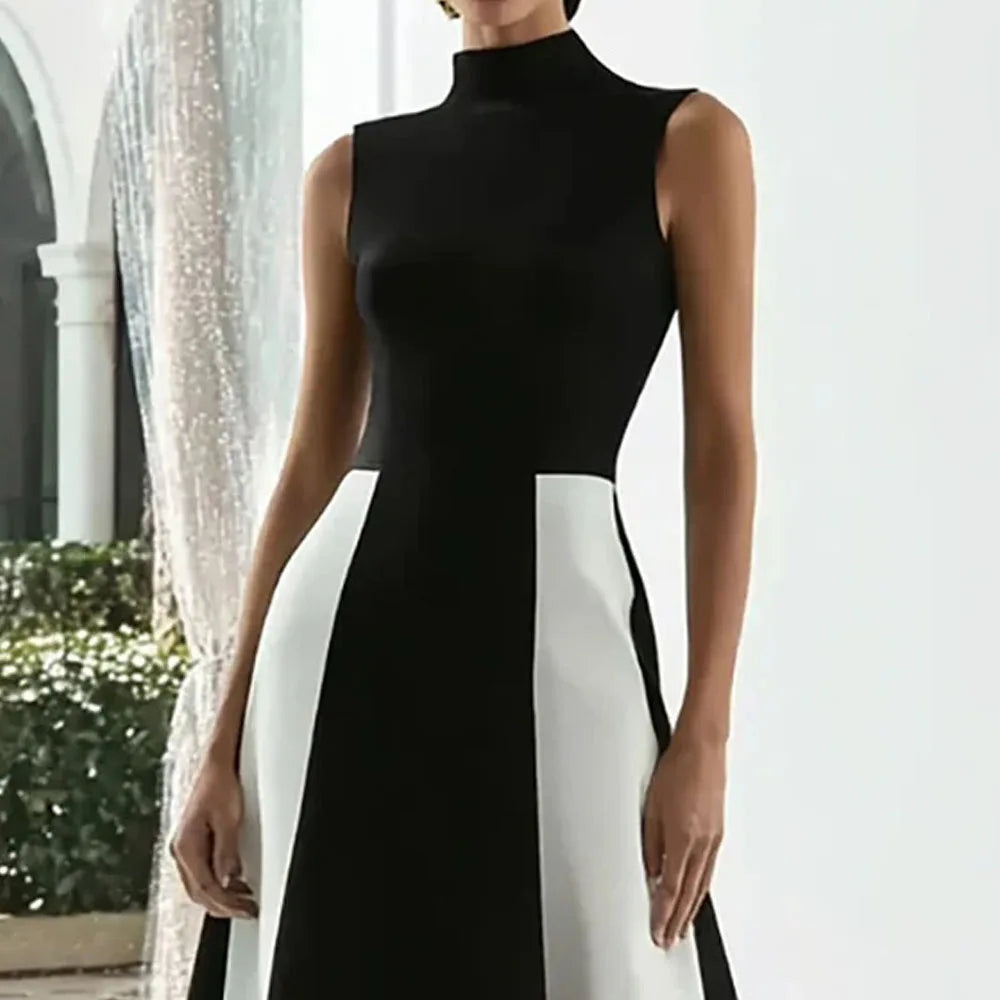 High-Neck Sleeveless Evening Gown – A-Line Ankle-Length Formal Party Dress