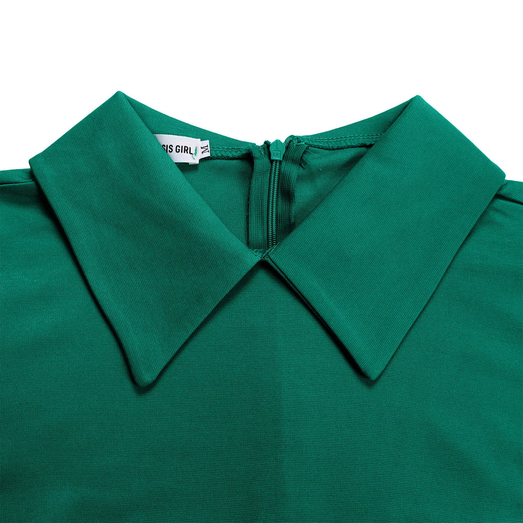 Modest African-Style Church Dress – Pleated A-Line, Short Sleeve