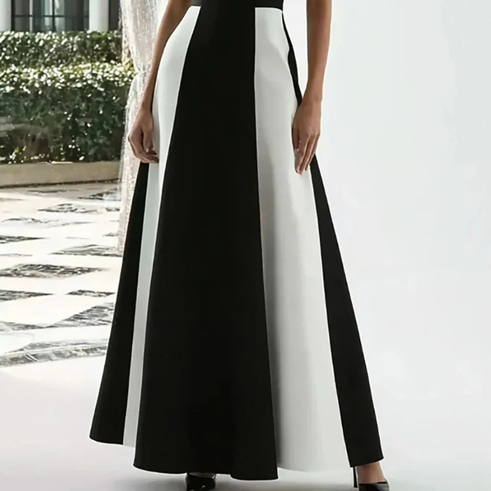 High-Neck Sleeveless Evening Gown – A-Line Ankle-Length Formal Party Dress