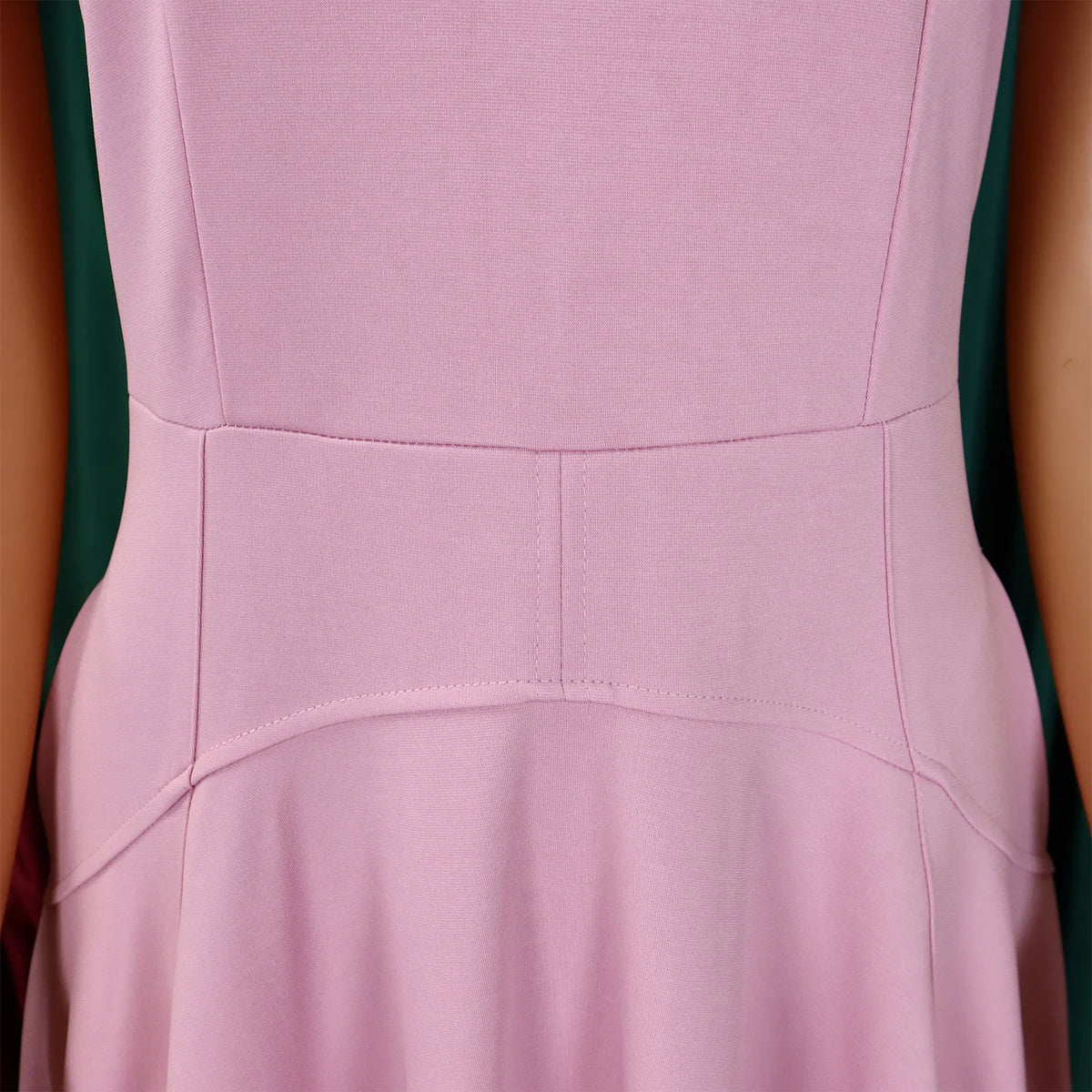 Modest African-Style Church Dress – Pleated A-Line, Short Sleeve