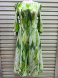 Hepburn-Style Pleated Printed Long Dress – Elastic Plus Size