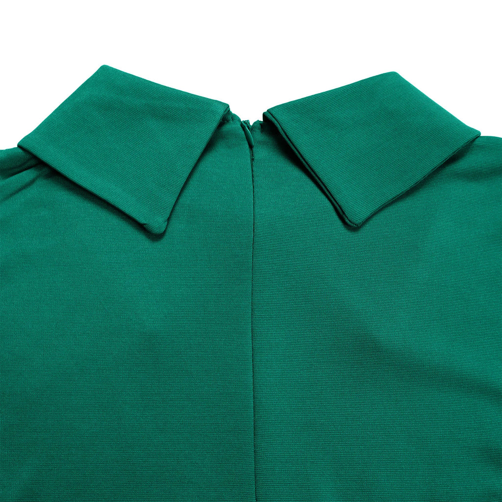 Modest African-Style Church Dress – Pleated A-Line, Short Sleeve