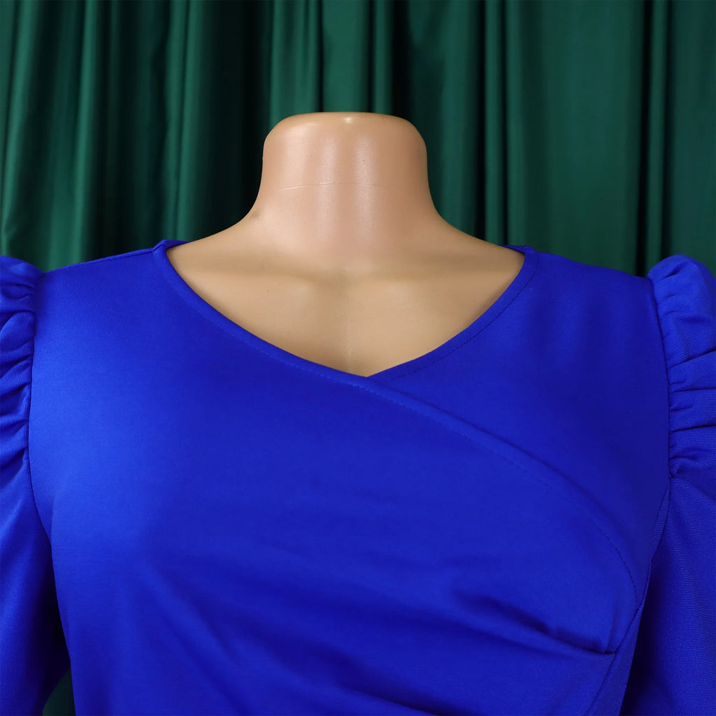 V-Neck Pleated Party Dress – Short Sleeve Belted Mid-Calf Birthday Dinner Dress