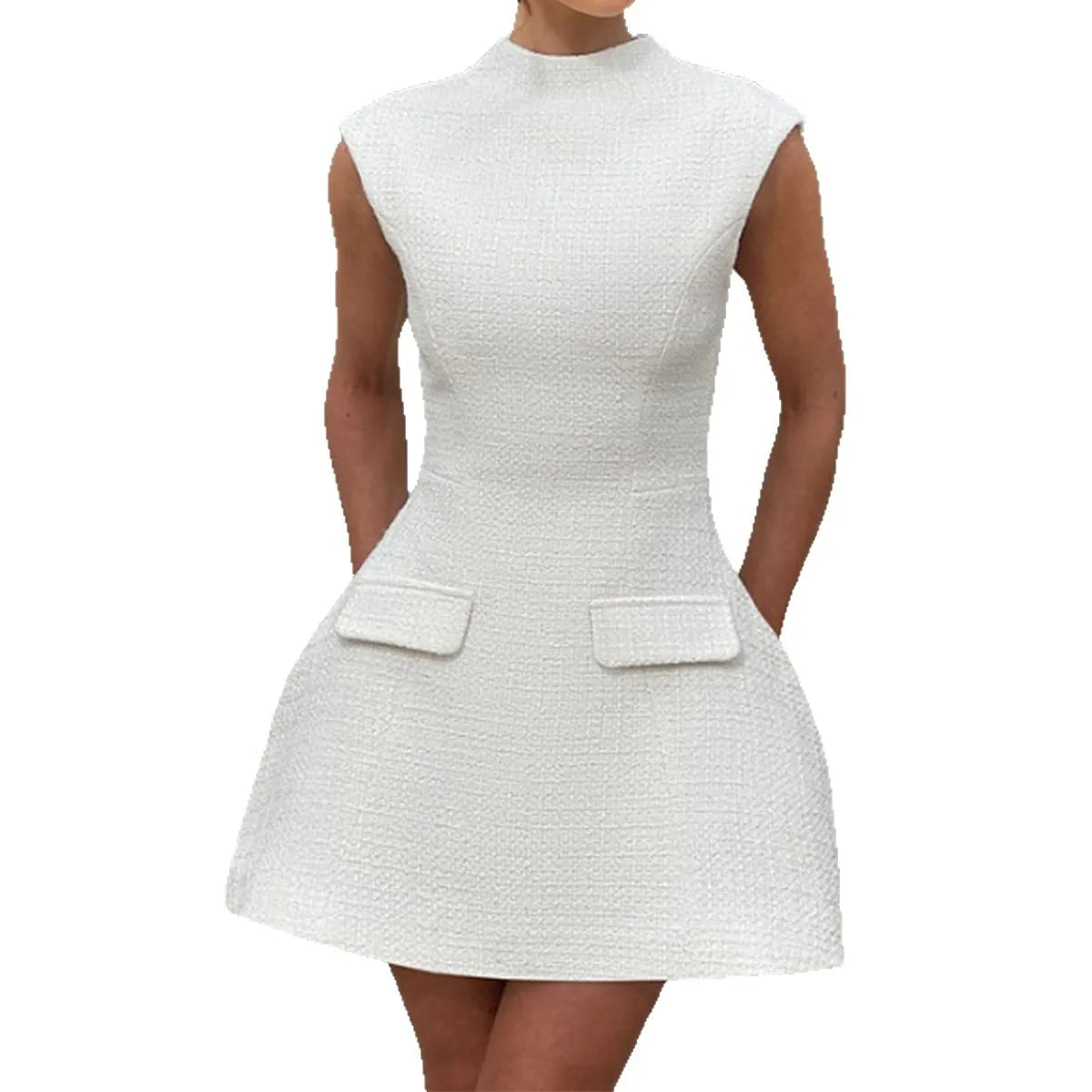 Solid Color Mini Evening Dress – Elegant Short Skirt Dress for Women