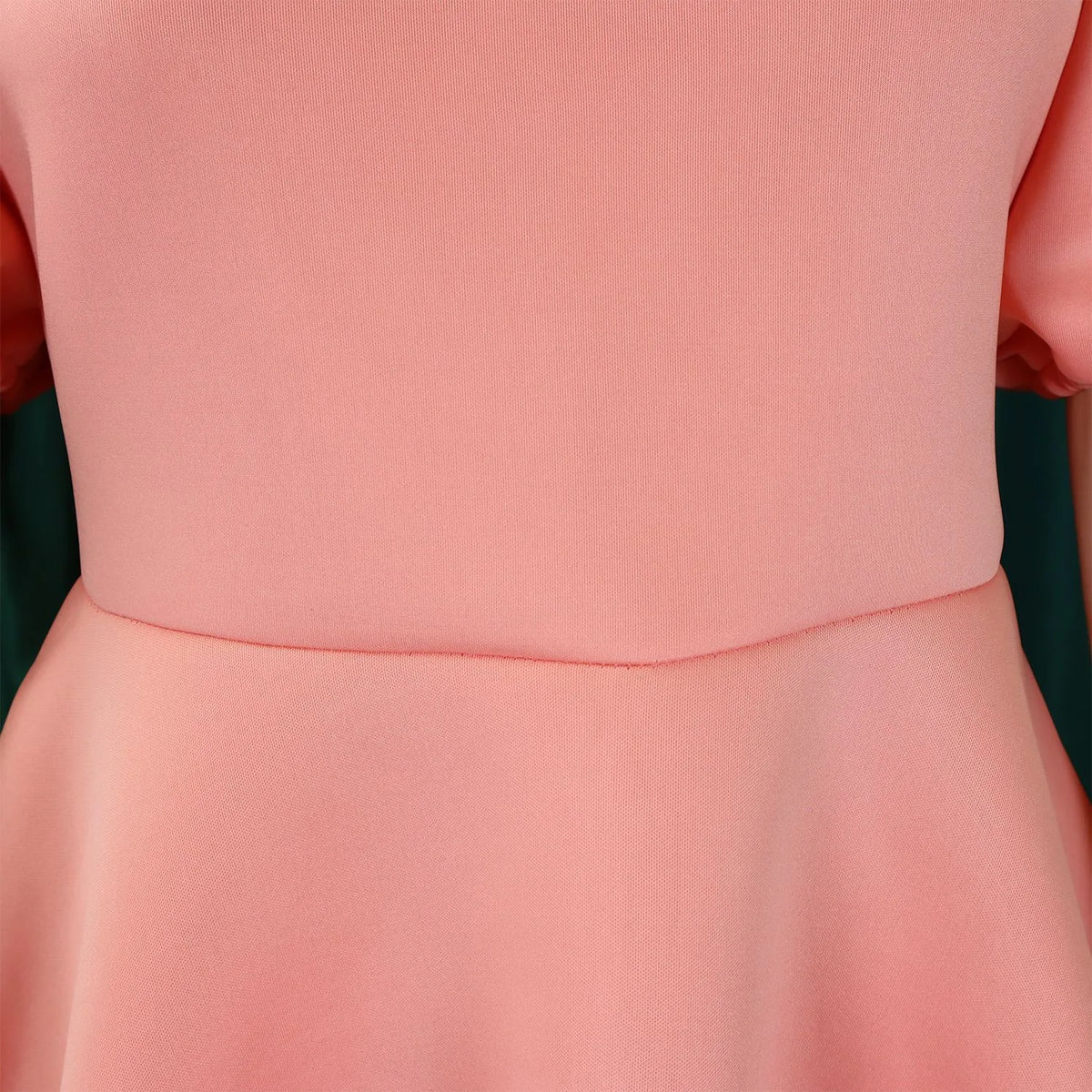 O-Neck Pleated Party Dress – Short Sleeve High-Waisted Mid-Calf Birthday Dinner Dress
