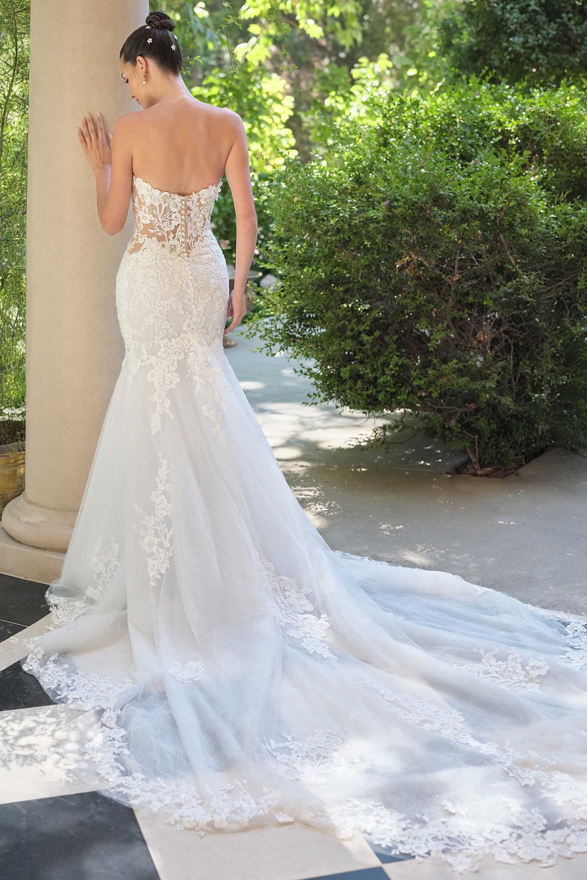 Andrea & Leo WL065 Mermaid Bridal Gown Removable Sheer Lace Sleeves