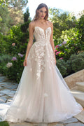 Andrea & Leo WL070 A-Line Strapless Illusion Plunge Neck Wedding Dress