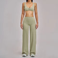 Women's Seamless Long Sleeve Leggings Sports Bra Workout Yoga Set